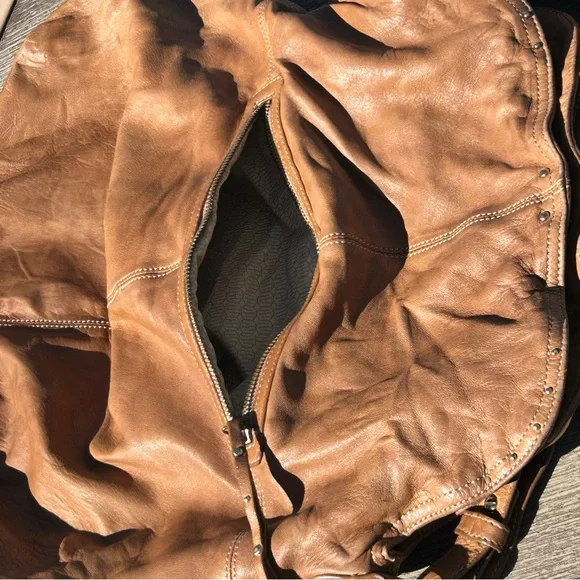 Hayden-Harnett Brown Leather Havana Hobo Spacious Bag Magnetic Closure - Picture 15 of 15